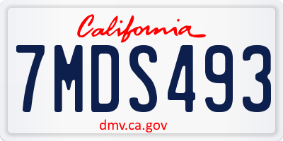 CA license plate 7MDS493