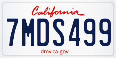CA license plate 7MDS499