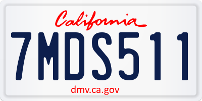 CA license plate 7MDS511