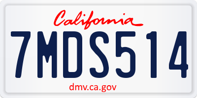 CA license plate 7MDS514