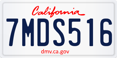 CA license plate 7MDS516