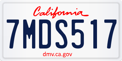 CA license plate 7MDS517