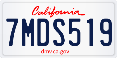 CA license plate 7MDS519