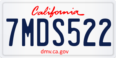 CA license plate 7MDS522