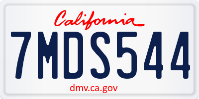 CA license plate 7MDS544