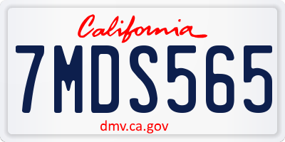 CA license plate 7MDS565