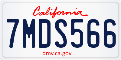 CA license plate 7MDS566