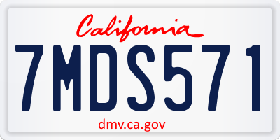CA license plate 7MDS571