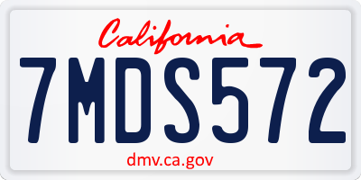 CA license plate 7MDS572