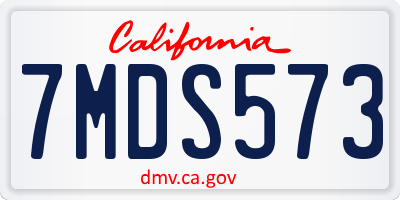 CA license plate 7MDS573