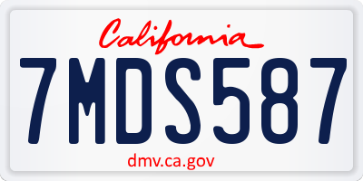 CA license plate 7MDS587