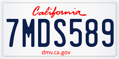 CA license plate 7MDS589