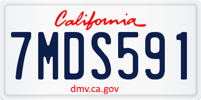 CA license plate 7MDS591