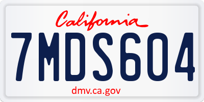 CA license plate 7MDS604