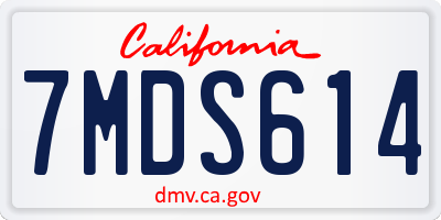 CA license plate 7MDS614