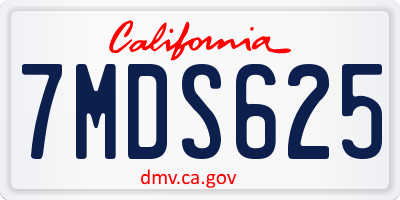 CA license plate 7MDS625