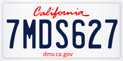 CA license plate 7MDS627