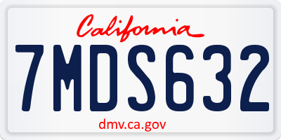 CA license plate 7MDS632