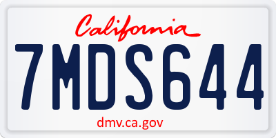 CA license plate 7MDS644