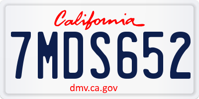 CA license plate 7MDS652