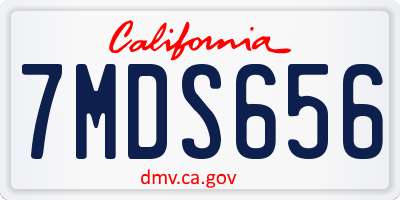 CA license plate 7MDS656