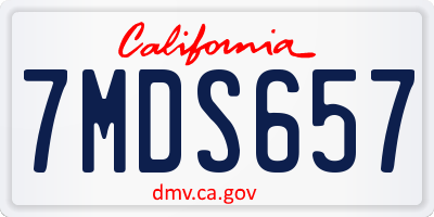 CA license plate 7MDS657