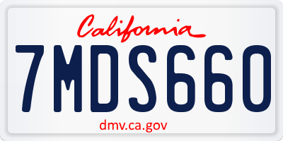 CA license plate 7MDS660