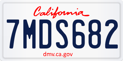 CA license plate 7MDS682