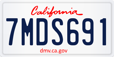 CA license plate 7MDS691