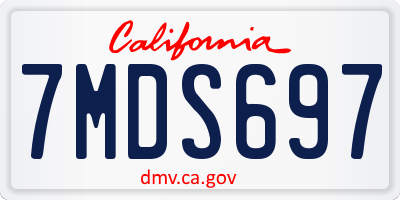 CA license plate 7MDS697