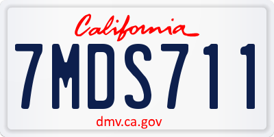 CA license plate 7MDS711