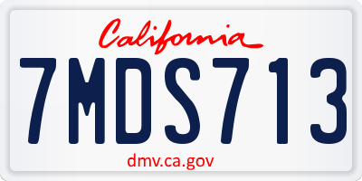 CA license plate 7MDS713