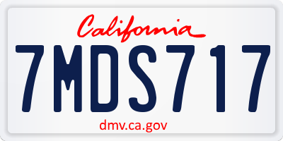 CA license plate 7MDS717