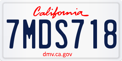 CA license plate 7MDS718