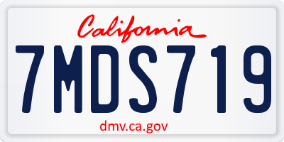 CA license plate 7MDS719