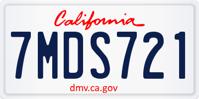 CA license plate 7MDS721