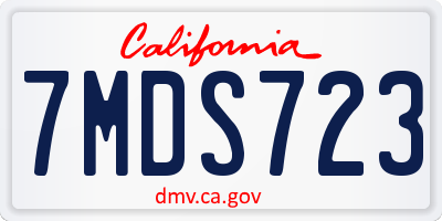 CA license plate 7MDS723