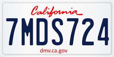 CA license plate 7MDS724