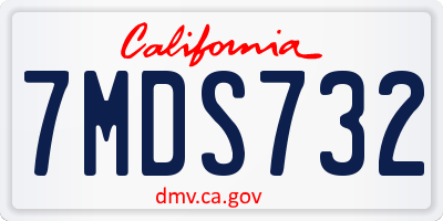 CA license plate 7MDS732