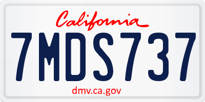CA license plate 7MDS737