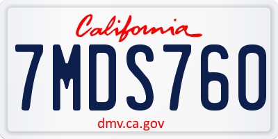 CA license plate 7MDS760