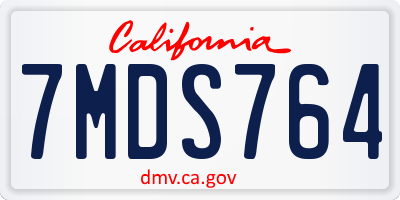CA license plate 7MDS764