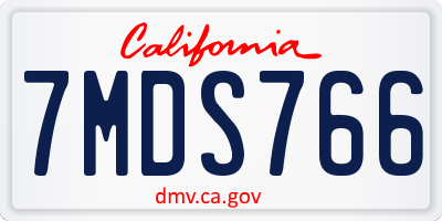 CA license plate 7MDS766