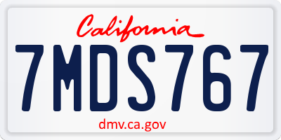 CA license plate 7MDS767