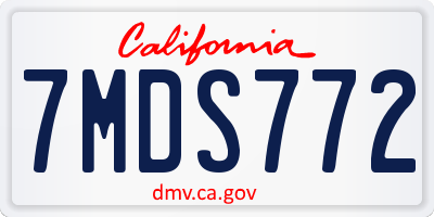 CA license plate 7MDS772