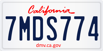 CA license plate 7MDS774