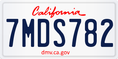 CA license plate 7MDS782