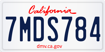 CA license plate 7MDS784