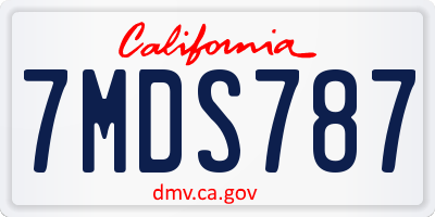 CA license plate 7MDS787