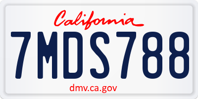 CA license plate 7MDS788